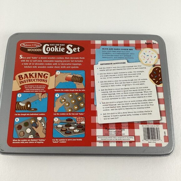 Melissa & Doug Slice And Bake Wooden Cookie Set Pretend Play Kitchen Learning - Picture 3 of 6